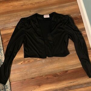 Polyester cropped black jacket/top